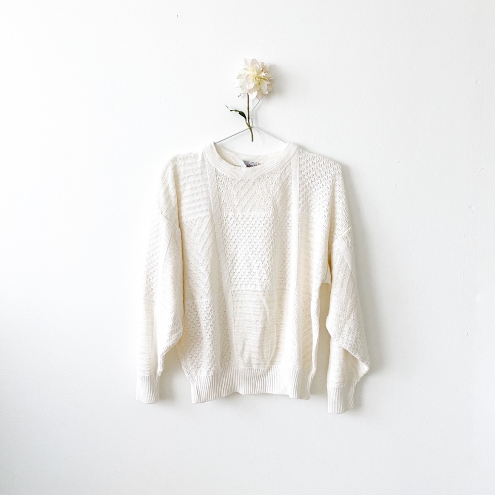 Oversized Knit Patterned Crewneck